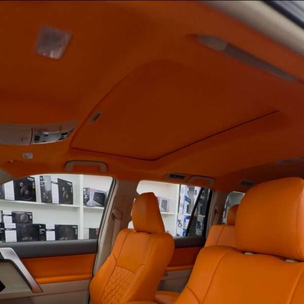 Car roof upholstery in car hub